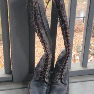 Bed Stu Distressed Black Tall Boots